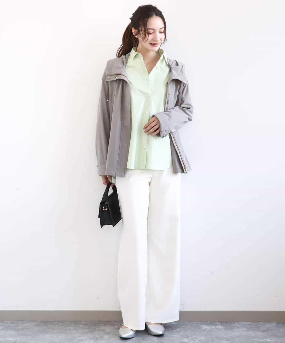 FKLGD27160 MK MICHEL KLEIN(MK ミッシェルクラン) [洗える]デニムライク ストレートワイドパンツ ネイビー