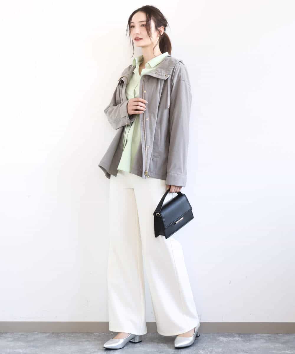 FKLGD27160 MK MICHEL KLEIN(MK ミッシェルクラン) [洗える]デニムライク ストレートワイドパンツ ネイビー