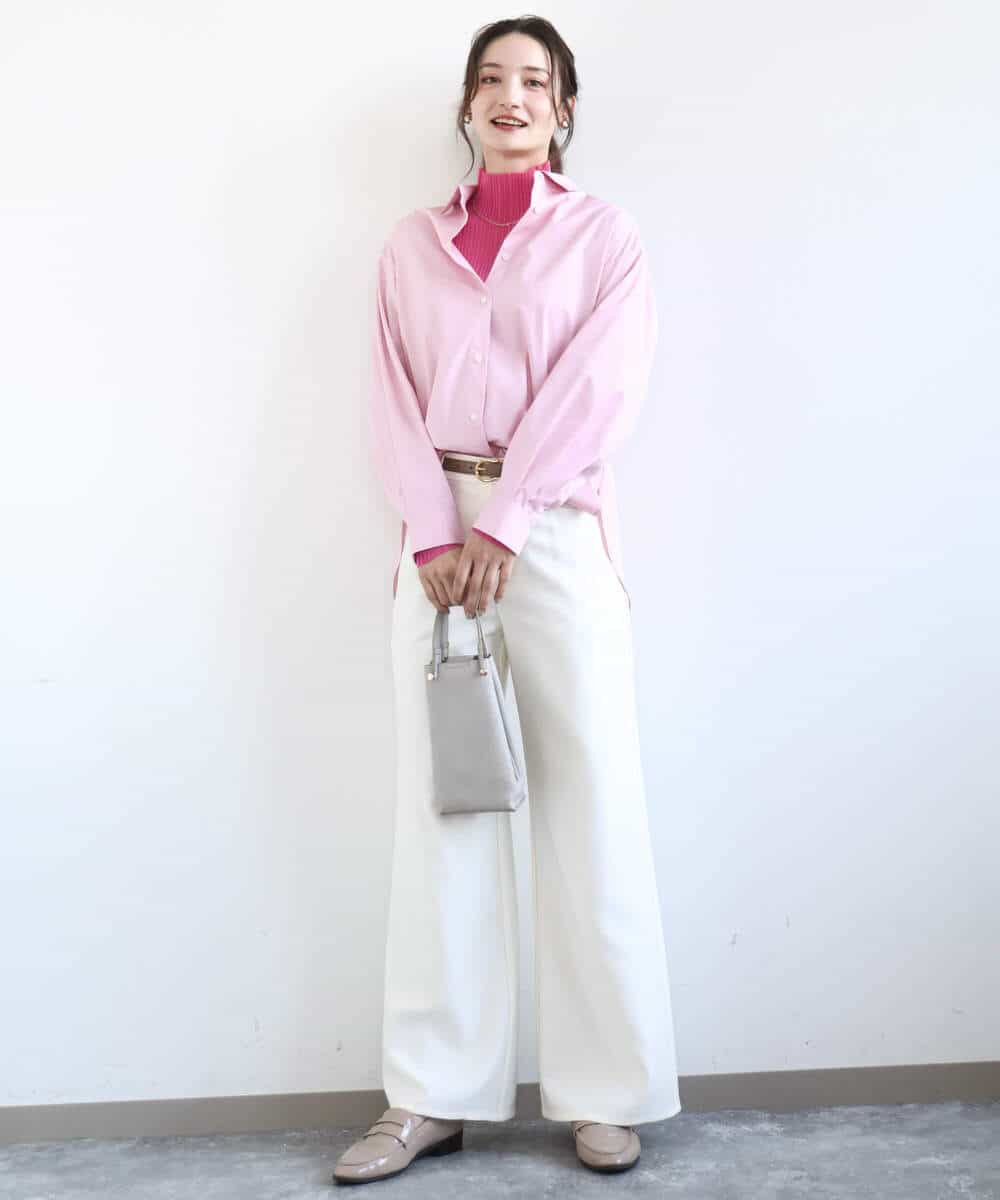 FKLGD27160 MK MICHEL KLEIN(MK ミッシェルクラン) [洗える]デニムライク ストレートワイドパンツ ネイビー