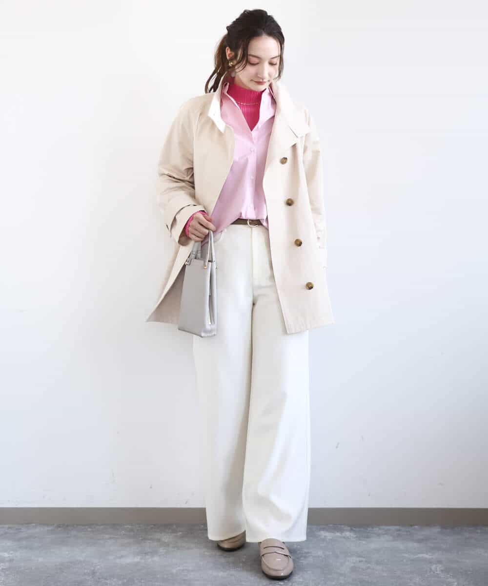 FKLGD27160 MK MICHEL KLEIN(MK ミッシェルクラン) [洗える]デニムライク ストレートワイドパンツ ネイビー