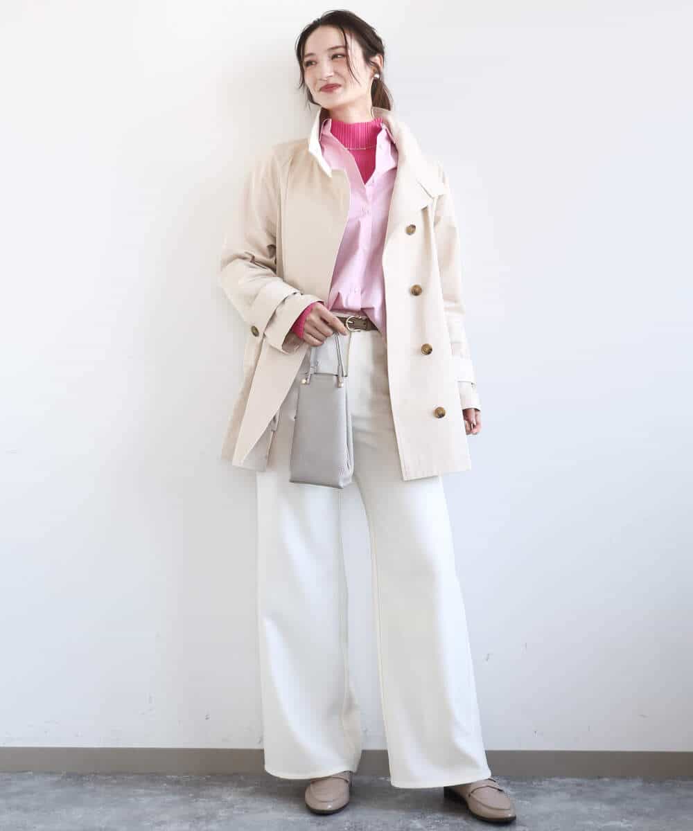 FKLGD27160 MK MICHEL KLEIN(MK ミッシェルクラン) [洗える]デニムライク ストレートワイドパンツ ネイビー