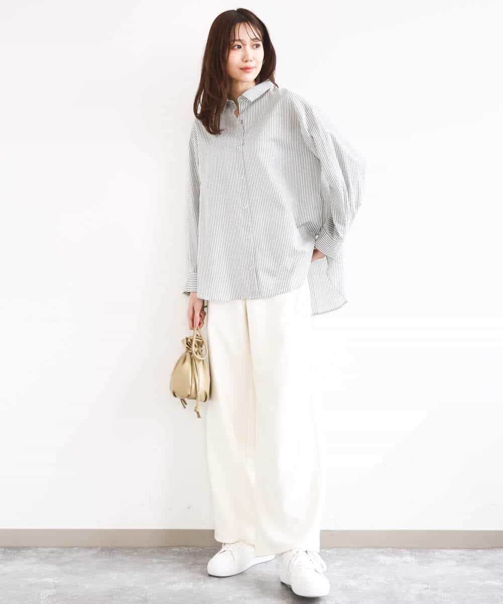 FKLGD27160 MK MICHEL KLEIN(MK ミッシェルクラン) [洗える]デニムライク ストレートワイドパンツ ネイビー