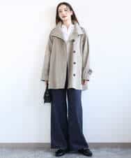 FKLGD27160 MK MICHEL KLEIN(MK ミッシェルクラン) [洗える]デニムライク ストレートワイドパンツ ネイビー