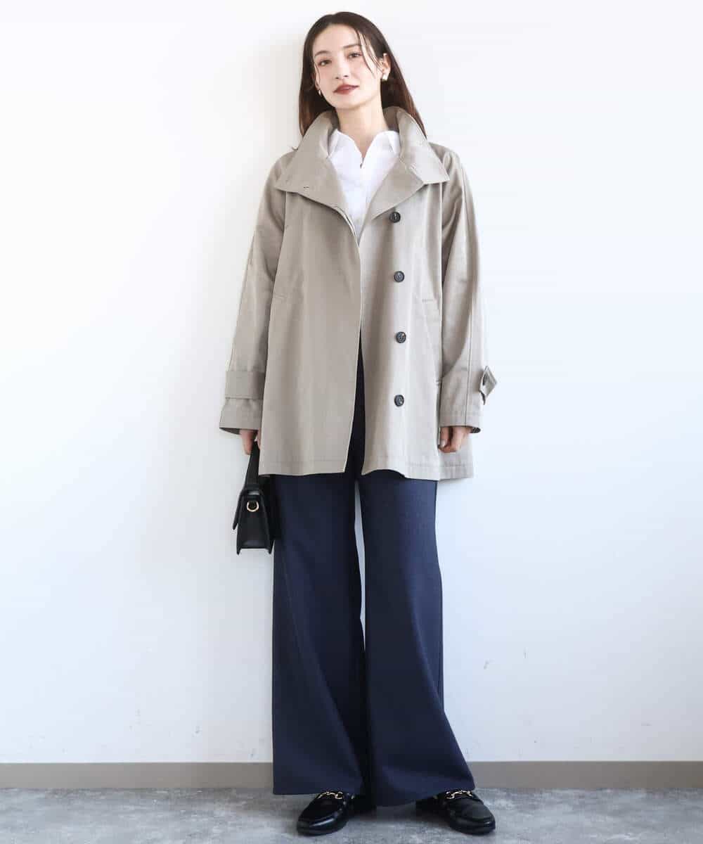 FKLGD27160 MK MICHEL KLEIN(MK ミッシェルクラン) [洗える]デニムライク ストレートワイドパンツ ネイビー