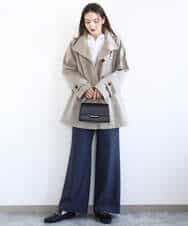 FKLGD27160 MK MICHEL KLEIN(MK ミッシェルクラン) [洗える]デニムライク ストレートワイドパンツ ネイビー
