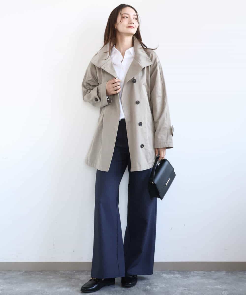 FKLGD27160 MK MICHEL KLEIN(MK ミッシェルクラン) [洗える]デニムライク ストレートワイドパンツ ネイビー