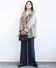 FKLGD27160 MK MICHEL KLEIN(MK ミッシェルクラン) [洗える]デニムライク ストレートワイドパンツ ネイビー