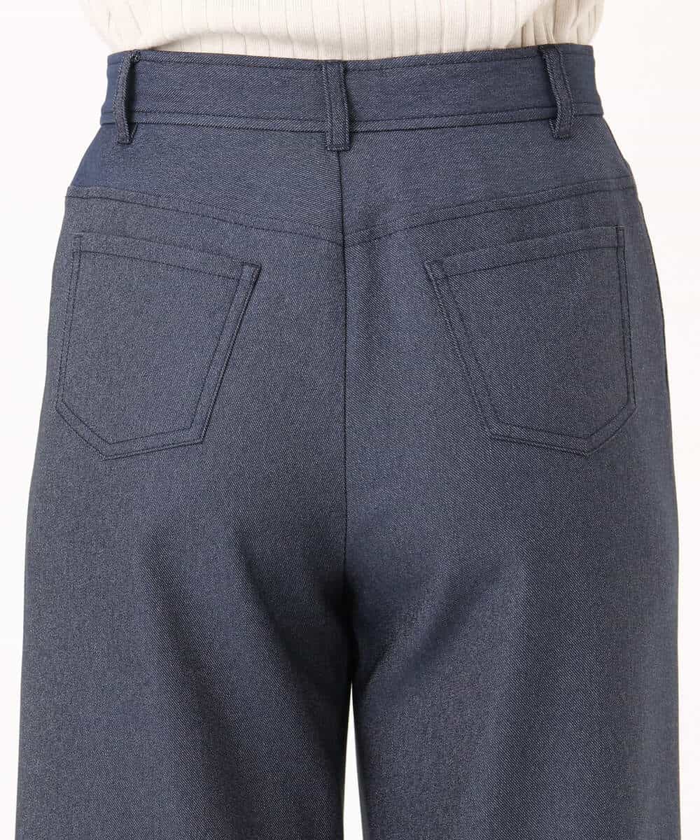 FKLGD27160 MK MICHEL KLEIN(MK ミッシェルクラン) [洗える]デニムライク ストレートワイドパンツ ネイビー