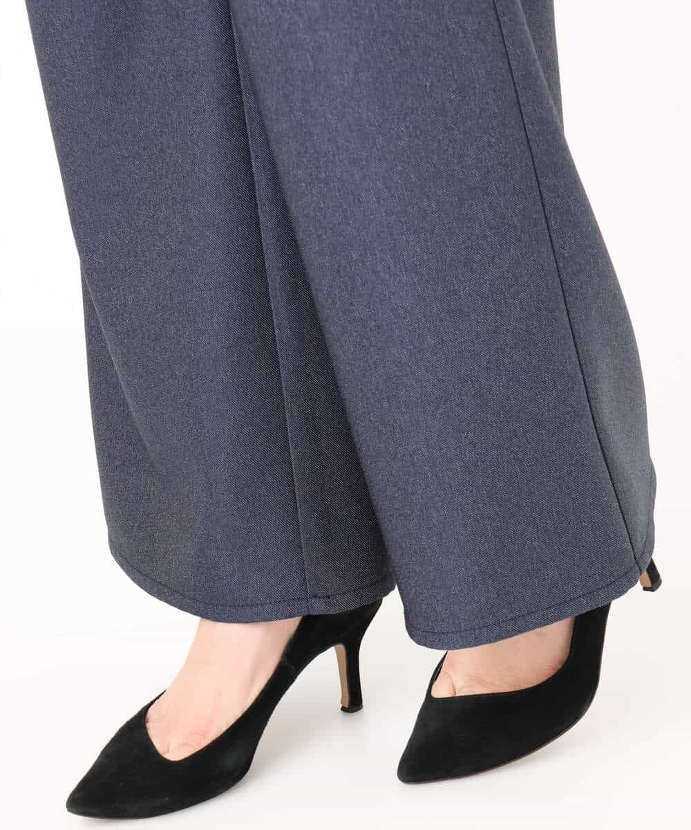 FKLGD27160 MK MICHEL KLEIN(MK ミッシェルクラン) [洗える]デニムライク ストレートワイドパンツ ネイビー