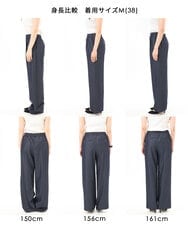 FKLGD30160 MK MICHEL KLEIN(MK ミッシェルクラン) [SANAGARAシリーズ/UVカット/接触冷感/洗える]デニムライク ワイドパンツ ネイビー