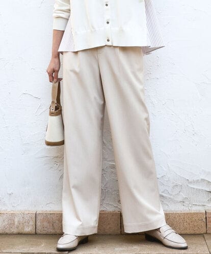FKLGD30160 MK MICHEL KLEIN [SANAGARAシリーズ/UVカット/接触冷感/洗える]デニムライク ワイドパンツ