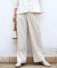FKLGD30160 MK MICHEL KLEIN(MK ミッシェルクラン) [SANAGARAシリーズ/UVカット/接触冷感/洗える]デニムライク ワイドパンツ ベージュ