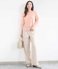 FKLGD30160 MK MICHEL KLEIN(MK ミッシェルクラン) [SANAGARAシリーズ/UVカット/接触冷感/洗える]デニムライク ワイドパンツ ネイビー