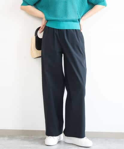 FKLGD40170 MK MICHEL KLEIN [抗ピリング/洗える]コットンライクストレッチワイドパンツ