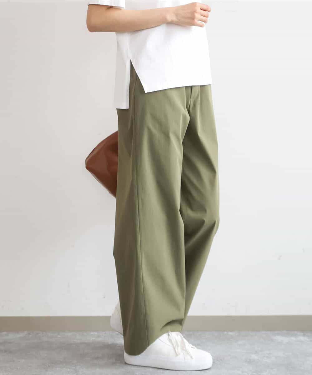 FKLGD40170 MK MICHEL KLEIN(MK ミッシェルクラン) [抗ピリング/洗える]コットンライクストレッチワイドパンツ ネイビー
