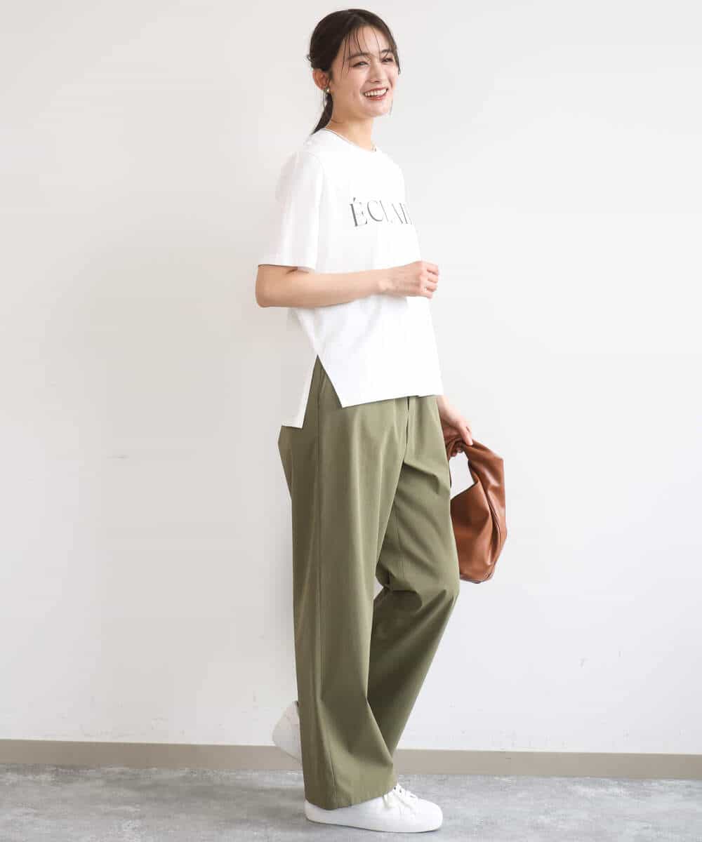 FKLGD40170 MK MICHEL KLEIN(MK ミッシェルクラン) [抗ピリング/洗える]コットンライクストレッチワイドパンツ ネイビー