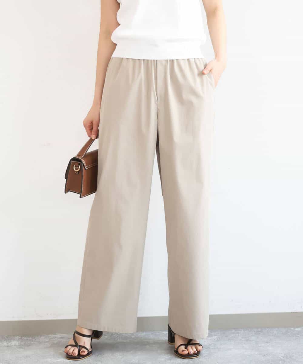 FKLGD40170 MK MICHEL KLEIN(MK ミッシェルクラン) [抗ピリング/洗える]コットンライクストレッチワイドパンツ ネイビー