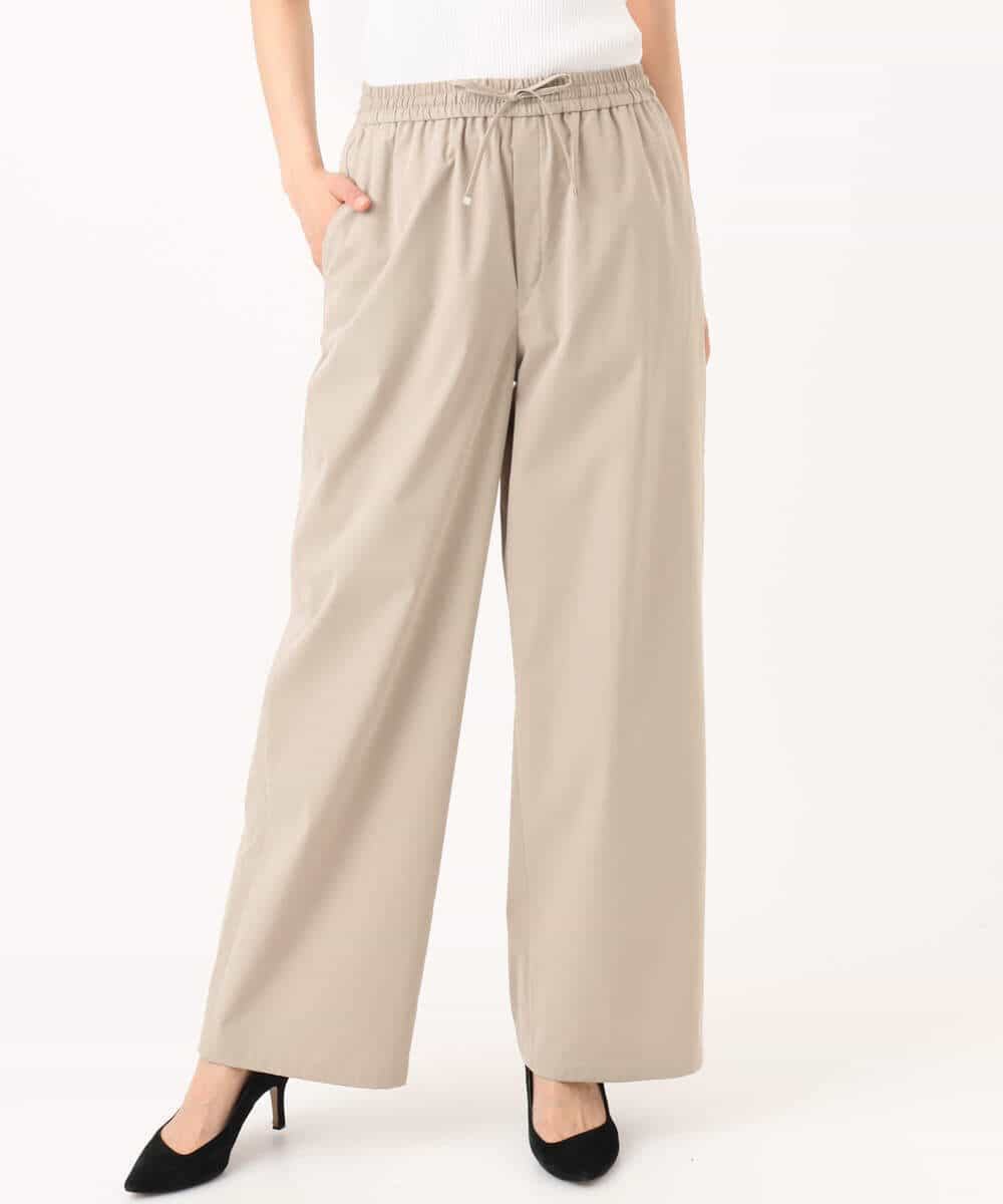 FKLGD40170 MK MICHEL KLEIN(MK ミッシェルクラン) [抗ピリング/洗える]コットンライクストレッチワイドパンツ ネイビー