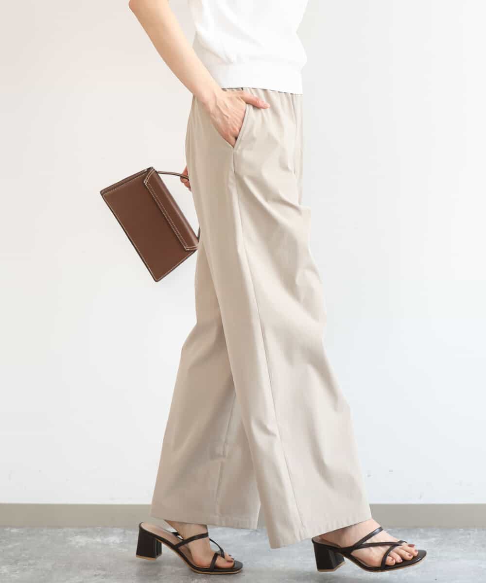 FKLGD40170 MK MICHEL KLEIN(MK ミッシェルクラン) [抗ピリング/洗える]コットンライクストレッチワイドパンツ ベージュ