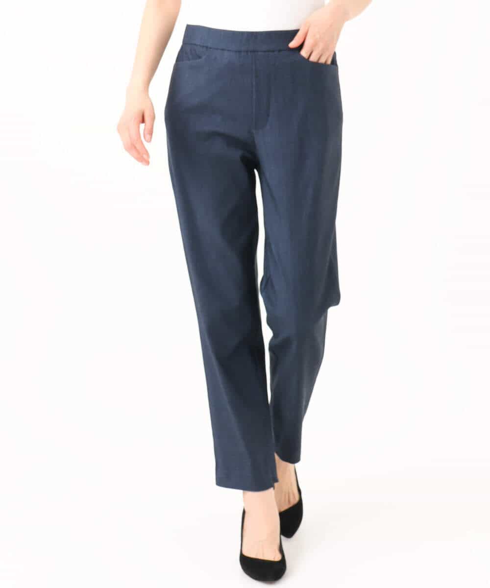 FKLGD41130 MK MICHEL KLEIN(MK ミッシェルクラン) [洗える]ハイストレッチ細身シルエットパンツ ネイビー