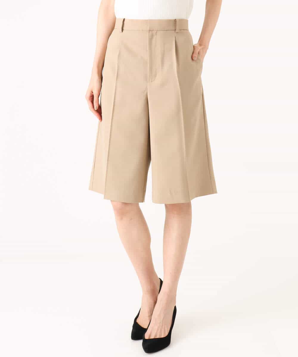 FKLGD57150 MK MICHEL KLEIN(MK ミッシェルクラン) [洗える]リネンライクストレッチ ショートパンツ ベージュ
