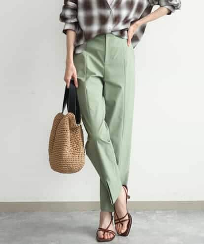 FKLJD30170 MK MICHEL KLEIN [洗える]センタースリット入りストレッチパンツ