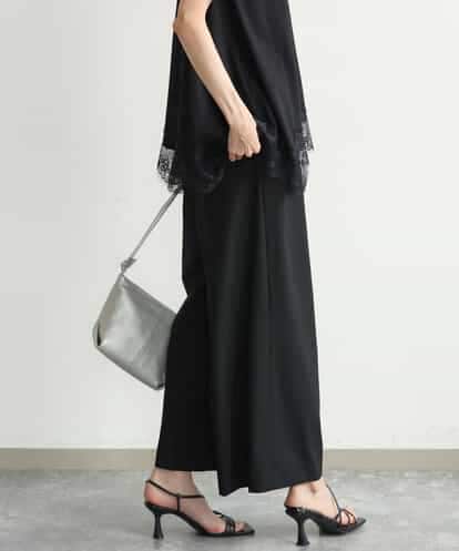FKLJD34160 MK MICHEL KLEIN [洗える]ストレートワイドパンツ(チェック・無地)