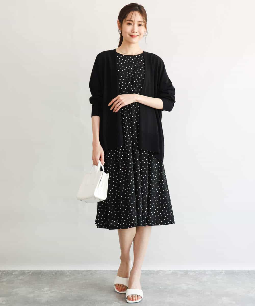 FKPGD50190 MK MICHEL KLEIN(MK ミッシェルクラン) [イージーケア/洗える]タックデザインジャージーワンピース ブルー