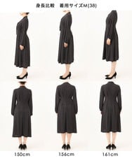FKPJD30190 MK MICHEL KLEIN(MK ミッシェルクラン) [洗える]ダイヤ柄ジャージーワンピース ブルー