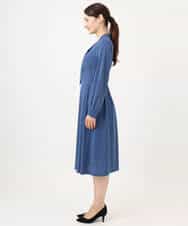 FKPJD30190 MK MICHEL KLEIN(MK ミッシェルクラン) [洗える]ダイヤ柄ジャージーワンピース ブルー