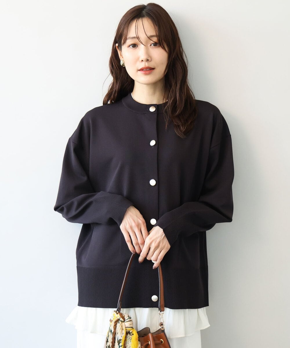 FKSAG40160 MK MICHEL KLEIN(MK ミッシェルクラン) [洗える]ポケットデザインミドル丈ニットカーディガン レッド