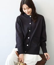 FKSAG40160 MK MICHEL KLEIN(MK ミッシェルクラン) [洗える]ポケットデザインミドル丈ニットカーディガン ダークブラウン