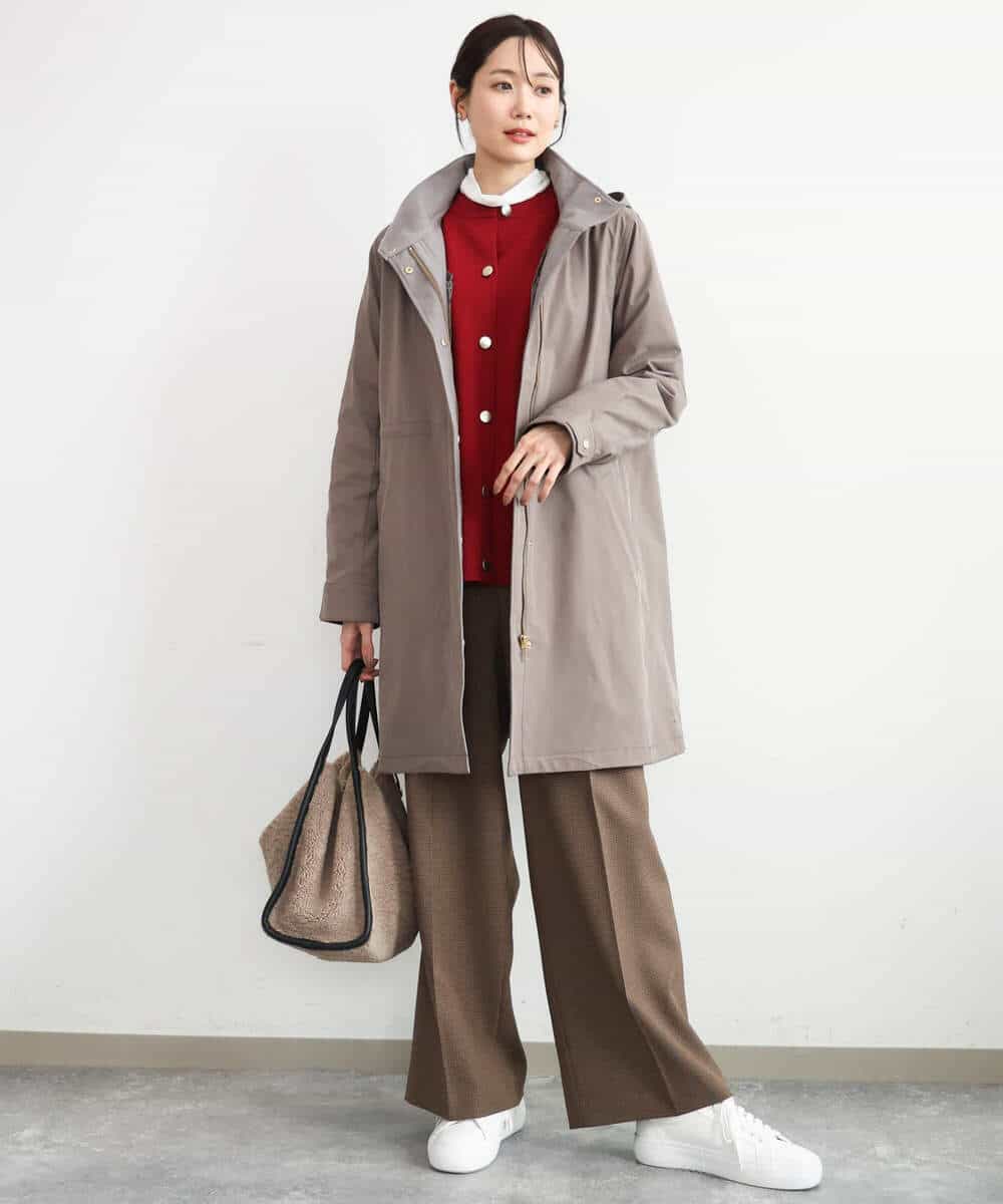 FKSAG40160 MK MICHEL KLEIN(MK ミッシェルクラン) [洗える]ポケットデザインミドル丈ニットカーディガン レッド