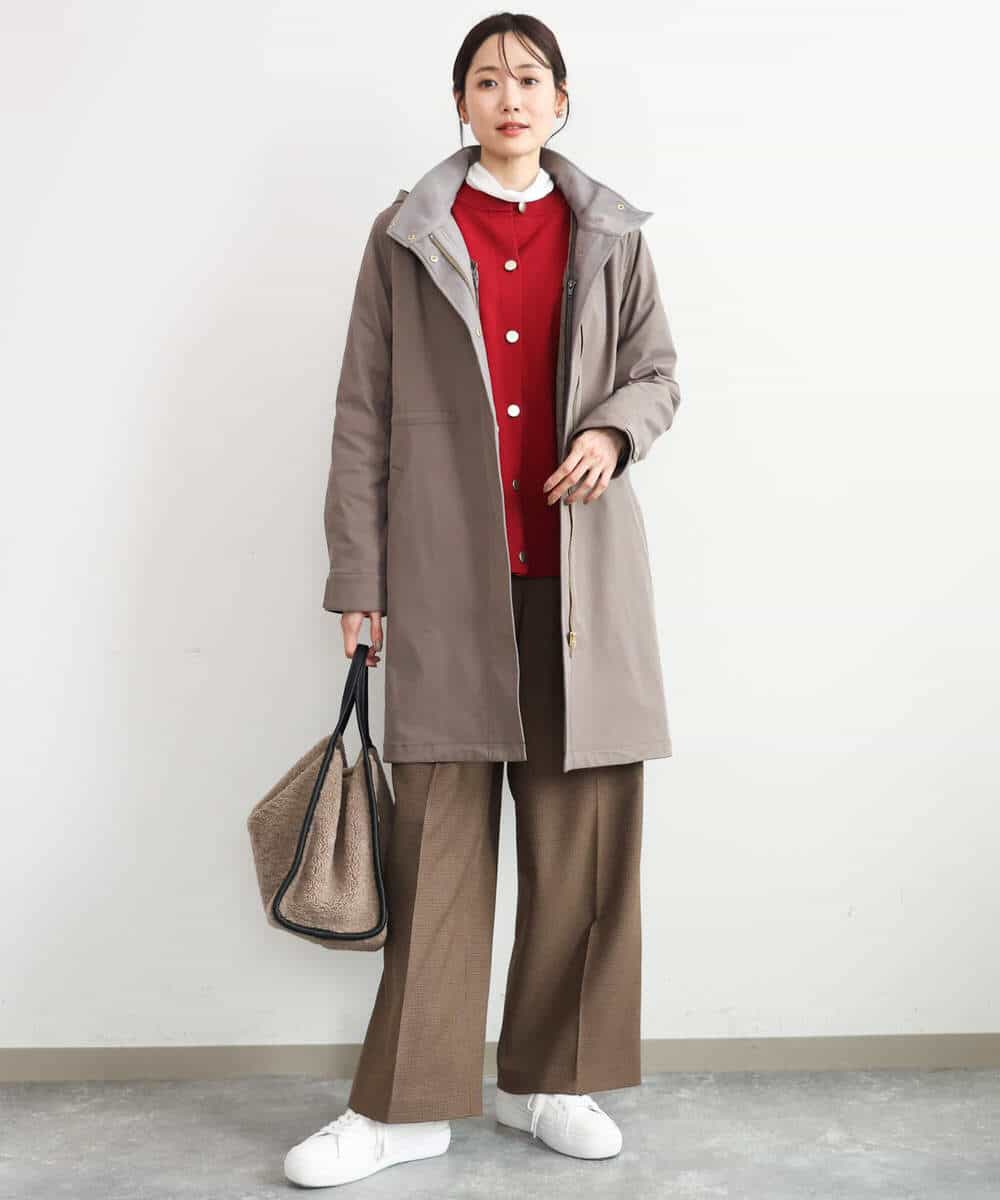 FKSAG40160 MK MICHEL KLEIN(MK ミッシェルクラン) [洗える]ポケットデザインミドル丈ニットカーディガン レッド