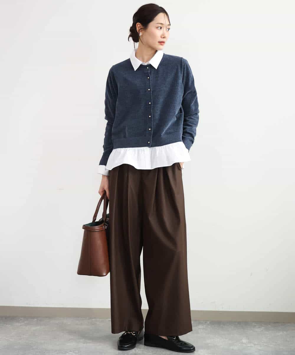 FKSAG45150 MK MICHEL KLEIN(MK ミッシェルクラン) [洗える]モールヤーンニットカーディガン ブルー