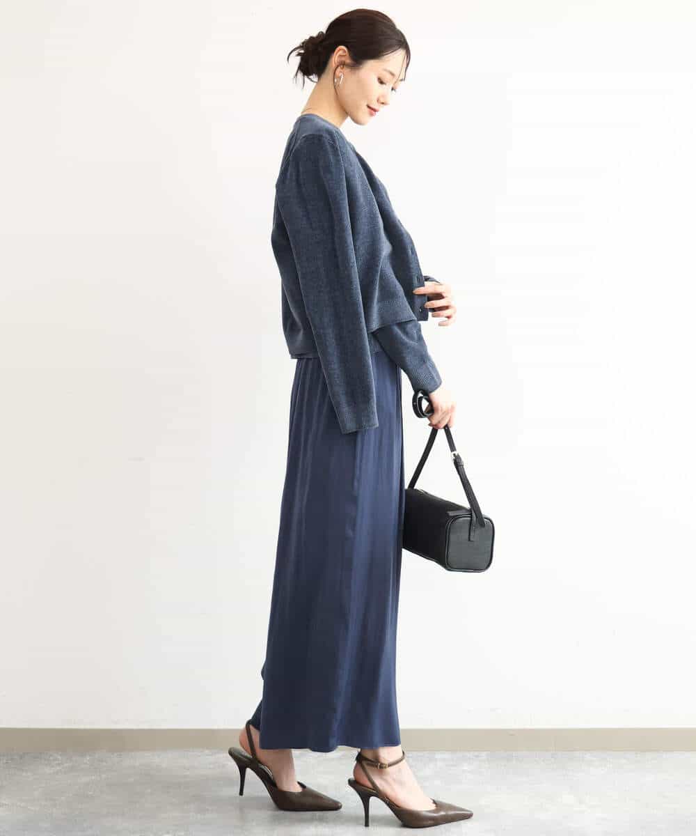 FKSAG45150 MK MICHEL KLEIN(MK ミッシェルクラン) [洗える]モールヤーンニットカーディガン ブルー