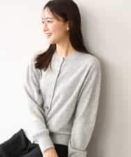 FKSAG56160 MK MICHEL KLEIN(MK ミッシェルクラン) [ウール100/洗える]SUPER FINE WOOLベーシックカーディガン グレー