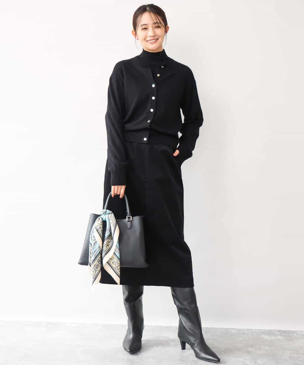 FKSAG56160 MK MICHEL KLEIN(MK ミッシェルクラン) [ウール100/洗える]SUPER FINE WOOLベーシックカーディガン グレー