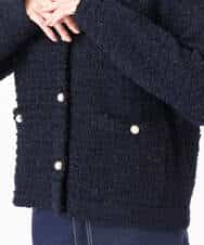 FKSDD10190 MK MICHEL KLEIN(MK ミッシェルクラン) [洗える]ニットツィードジャケット ネイビー