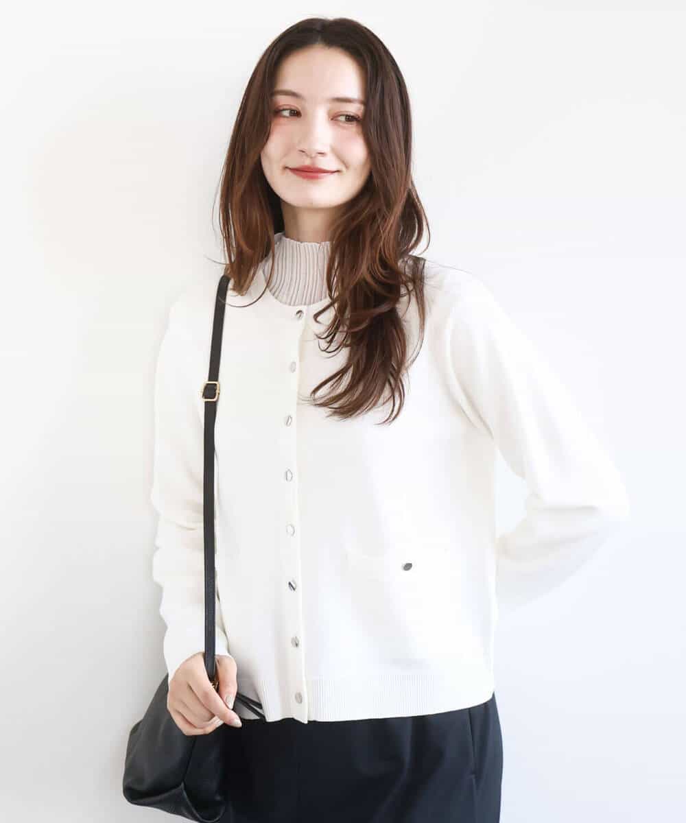 FKSGD20160 MK MICHEL KLEIN(MK ミッシェルクラン) [洗える]ジャケットライクニットカーディガン ブルーグレー
