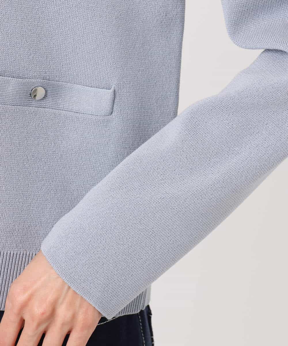 FKSGD20160 MK MICHEL KLEIN(MK ミッシェルクラン) [洗える]ジャケットライクニットカーディガン ブルーグレー
