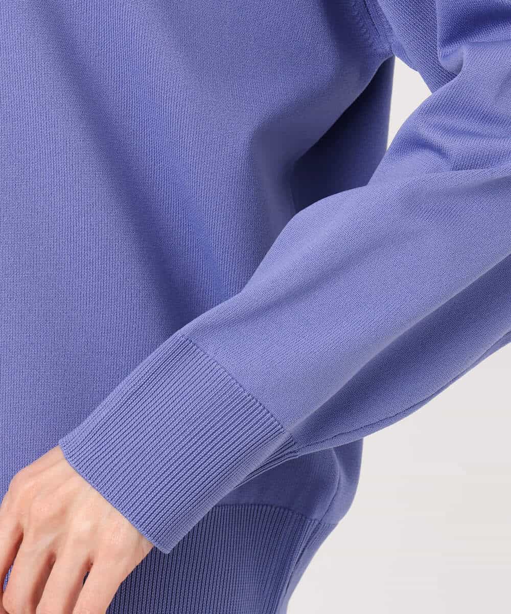 FKSGD21160 MK MICHEL KLEIN(MK ミッシェルクラン) [洗える]ドット釦Vネックカーディガン(無地・ボーダー) パープル（無地）