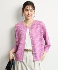 FKSGD32150 MK MICHEL KLEIN(MK ミッシェルクラン) [洗える]前後2way/アイレット編みニット ピンク