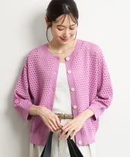 FKSGD32150 MK MICHEL KLEIN(MK ミッシェルクラン) [洗える]前後2way/アイレット編みニット ピンク