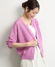 FKSGD32150 MK MICHEL KLEIN(MK ミッシェルクラン) [洗える]前後2way/アイレット編みニット ピンク