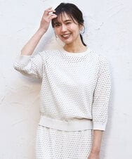 FKSGD32150 MK MICHEL KLEIN(MK ミッシェルクラン) [洗える]前後2way/アイレット編みニット ベージュ