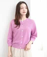 FKSGD32150 MK MICHEL KLEIN(MK ミッシェルクラン) [洗える]前後2way/アイレット編みニット ピンク