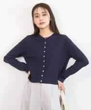 FKSGD40140 MK MICHEL KLEIN(MK ミッシェルクラン) [UVカット/接触冷感/洗える]ドット釦ニットカーディガン ネイビー