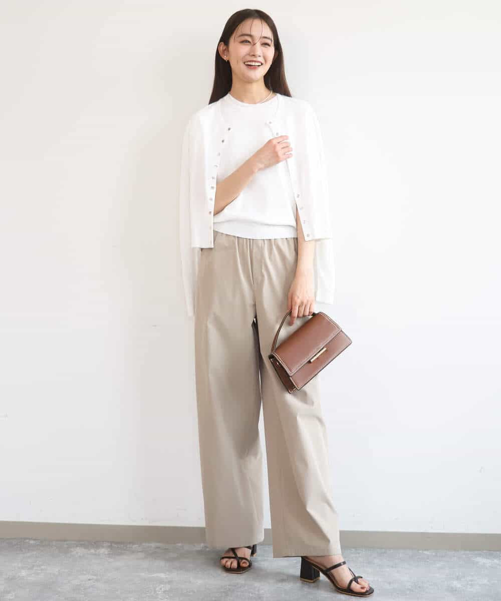 FKSGD40140 MK MICHEL KLEIN(MK ミッシェルクラン) [UVカット/接触冷感/洗える]ドット釦ニットカーディガン ネイビー