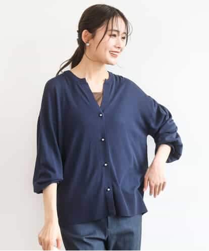 FKSGD42150 MK MICHEL KLEIN [UVカット/接触冷感/洗える]キーネックカーディガン